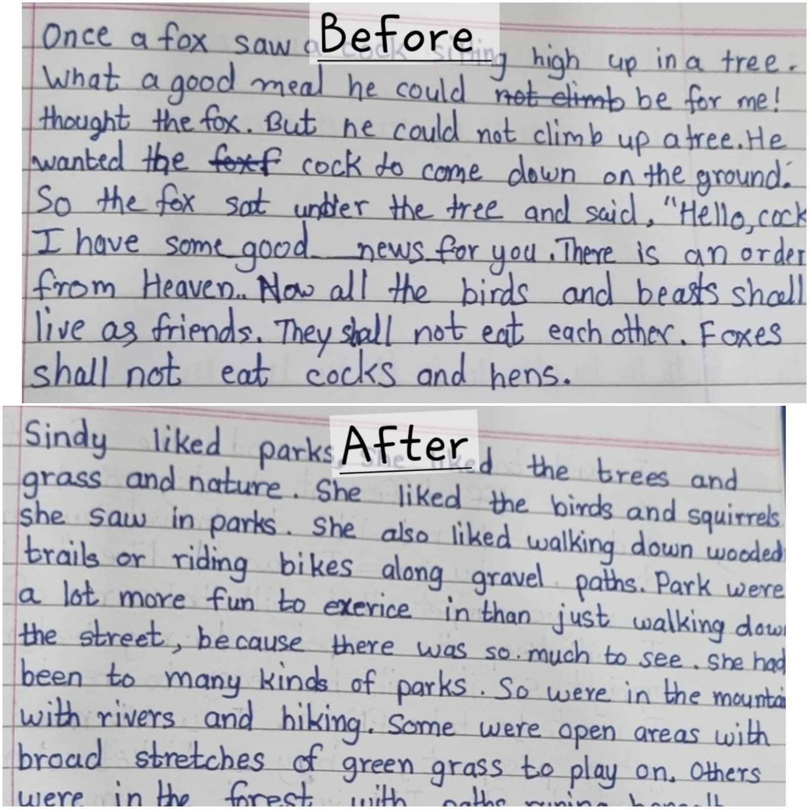 English Before & After